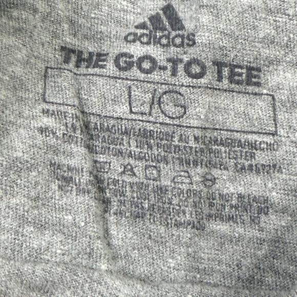 Adidas Women's Gray Cotton Logo T-Shirt Sz L Teal, Short Sleeve, Athletic, Light - Picture 4 of 8